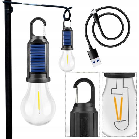 Lampadina LED solare dimmerabile per campeggio + cavo (1/5)
