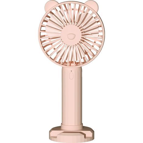 Manual Fan for Cooling Mini Pocketable USB Fan with Stand 3 Speed Strong wind，Applicable for outdoor，school，work，camping fast cool down - pink