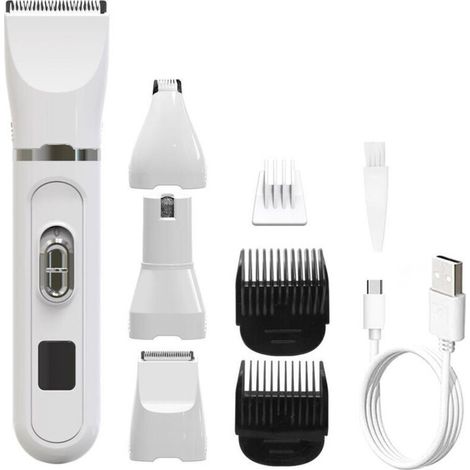 Kit de toilettage 4 en 1 pour chiens, tondeuse silencieuse pour pattes, tondeuse sans fil pour petits chiens, tondeuse électrique pour petits chiens (1/4)