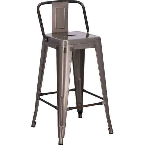 Paris Back kurzer Hocker 66cm metallic