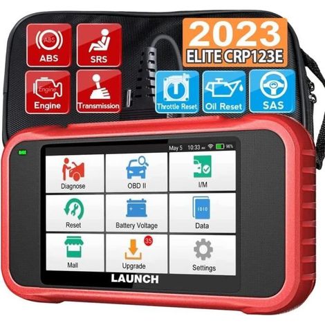 Scanner OBD2 - LAUNCH - CRP123E - Moteur/ABS/SRS/Boîte de Vitesses - Réinitialisation Huile - Universel