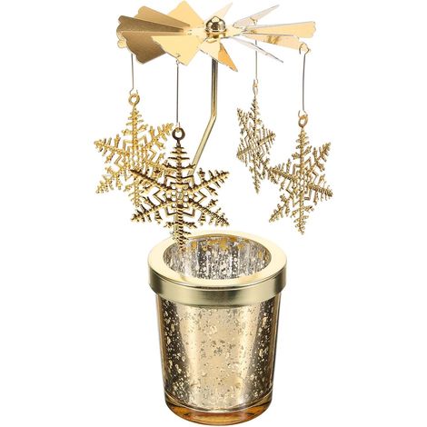 Bougeoir Rotatif Photophore, Carrousel Bougie Spinner,Chandelier Rotatif, bougeoir en Acier Inoxydable pour Restaurant, Mariage, noël, Saint-Valentin (1/5)