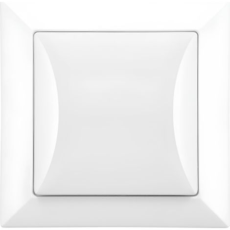 Interrupteur d'escalier encastré simple 8,1 x 8,1 cm blanc 10 A 250 V 1 pc.