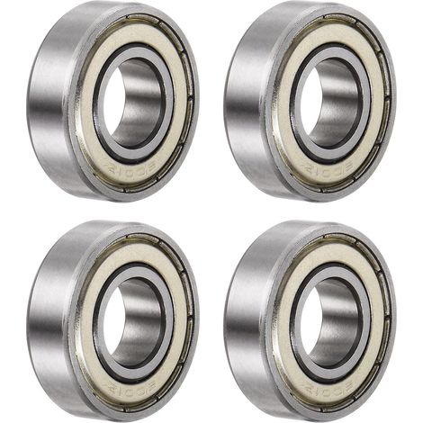 4Pcs 6001-Zz Deep Groove Ball Bearings, Chrome Steel Z2 Double Shielded Metallic 12mm X 28mm X 8mm (1/5)