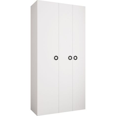 Armario Hartford 544, Blanco, 246x120x52cm, Puertas de armario: Con bisagras, Número de estantes: 6 (1/5)