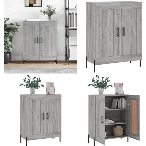 Sideboard Grau Sonoma 69,5x34x90 cm Holzwerkstoff - Holzschrank - Wohnzimmer Schrank (1/5)