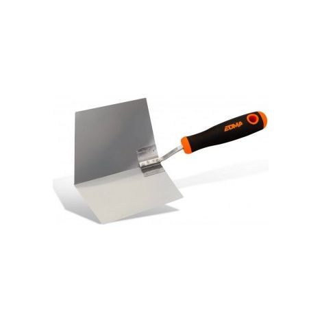 Edma – Couteau à enduire d'angle intérieur 103° – Lame inox 30cm – Poignée ergonomique pour finitions précises – Pour murs intérieurs