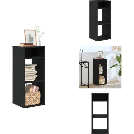 Bibliothèque noir 34x31x80 cm bois d'ingénierie - Bibliothèque - Bibliothèques - Armoire De Rangement - Étagère À Livres (1/5)
