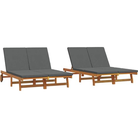 Maison Exclusive - Sonnenliege Braun 125 x 200 x 84 cm Massivholz (1/5)