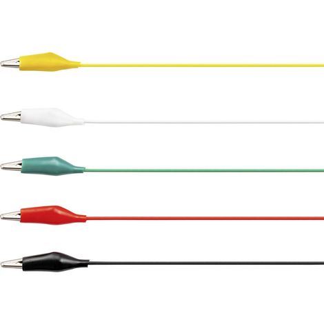 VOLTCRAFT KS-630/0.1 KIT puntali Morsetto a coccodrillo Morsetto a coccodrillo 0.63 m Nero, Rosso, Giallo, Verde, Bianc (1/5)