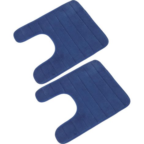 1 Ensemble Tapis de Sol U en Flanelle Corail Absorbant et Confortable pour Salle de Bain Familiale, Antidérapant et Dimensions 60x51 Cm, pour l'hiver 2 Pièces (1/5)