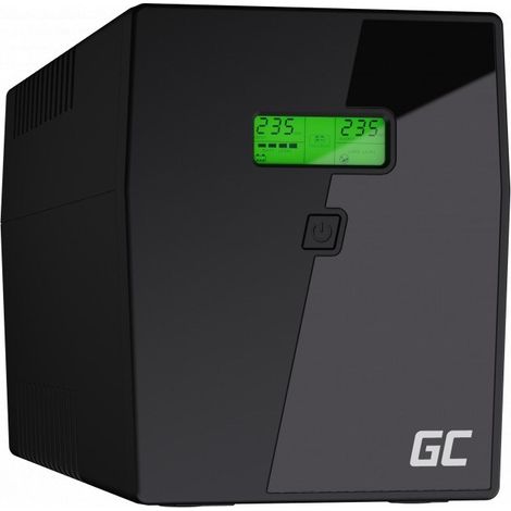 Green Cell – Onduleur 3 kVA – Tension d'entrée 220-240V – 5 prises AC – Batterie 9Ah 12V – Onde sinusoïdale stable – Écran LCD (1/5)