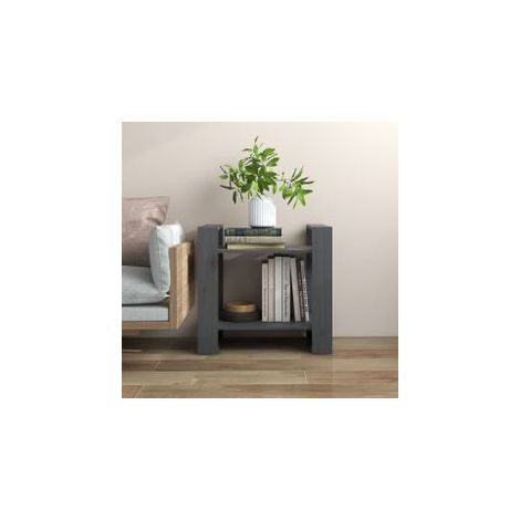 Bibliothèque-Séparateur de pièce Gris 60x35x57 Pin massif (1/5)