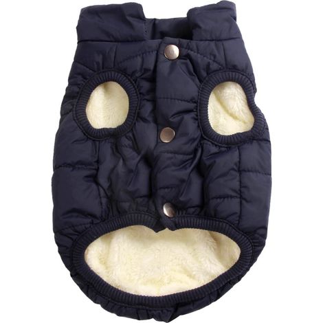 Manteau d'hiver rembourré pour chien Veste chaude en polaire imperméable pour petits et moyens chiens (1/5)