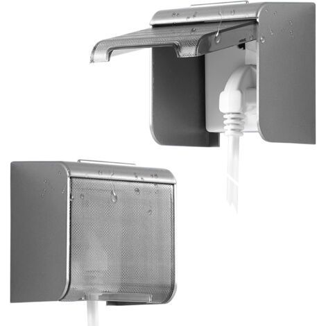 Cache-interrupteur mural étanche, cache-prise électrique avec design à 90 degrés, cache-interrupteur pour toilettes, salle de bain, cuisine, balcon (noir) (1/5)