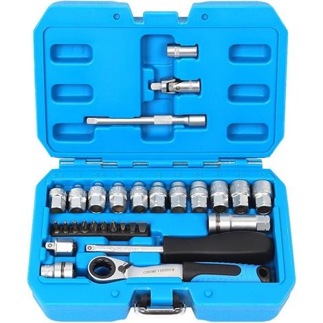 Ratchet Socket Wrench Kit, 29PCS Core Ratchet Socket Torque Wrench Kit Screwdriver Set for DIY Car Auto Repair Tool