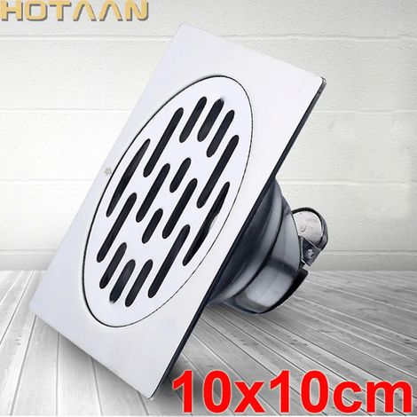(10x10cm)Shower Drain Thick SUS 304 Stainless Steel Floor Drain Ordinary Bathroom Toilet Kitchen Balcony Dedicated To prevent odor (1/4)