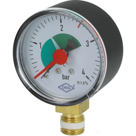 Manomètre de chauffage 1/4’’ 0-4 radial 50 mm