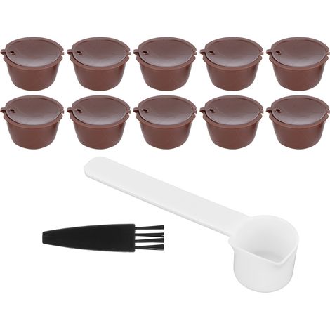 Kit de Filtre à Café Réutilisable avec 10 Capsules pour Machine DOLCE GUSTO (Inclut Cuillère et Brosse) (1/5)