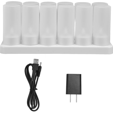 Bougie LED rechargeable 100-240V, lampe bougie sans flamme, sans fil, réutilisable, prise US, lot de 1 (1/5)