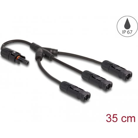 Delock Cable divisor solar DL4 1 x hembra a 3 x macho 35 cm negro