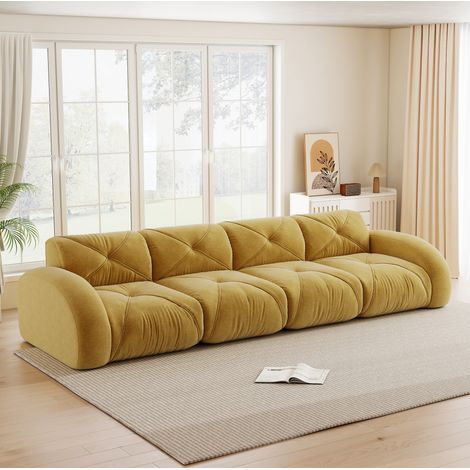 Modulares Sofa aus Chenille in Gelb, 3-teilig OKMYHOME (1/5)