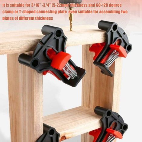 Pinces Angle Réglable - 60° 90° 120° - Pour Cadre Photo Et Bois - Lot De 4 Pièces (1/4)