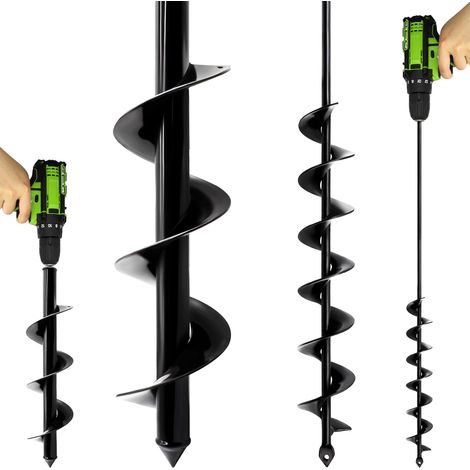 5 x 80 cm and 9 x 40 cm 2 x Black Garden Twist Drill Bit Garden Screws, Auger for Drill, Planting Drill, Planting Drill Bit for Cordless Screwdriver (1/5)