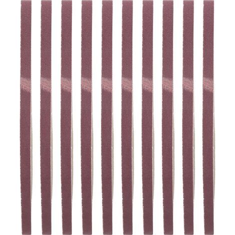 Jeu de Bandes Abrasives 533x9mm, 10 Pièces, Papier de Verre en Oxyde D'aluminium pour Ponceuse à Bande, Ponçage du Bois et de la Peinture, Polissage des Métaux (180) (1/5)