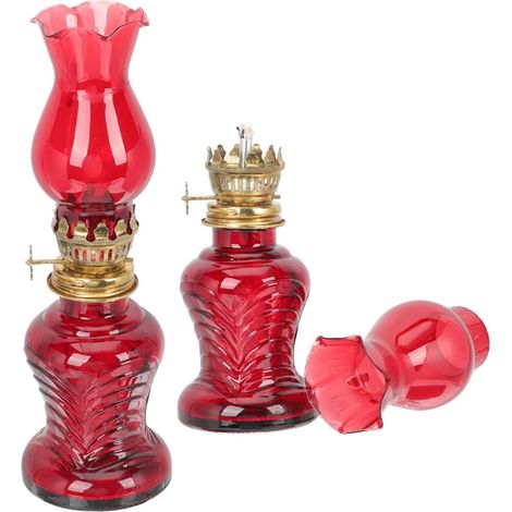 pièces Lampe à Pétrole Verre Vintage Lampe à Huile Portable (1/5)