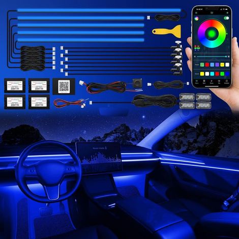 Auto LED Innenbeleuchtung mit App-Steuerung, RGB Ambient Licht Kit (1/5)