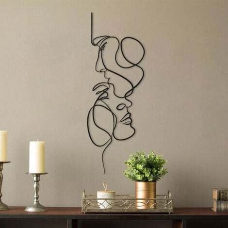 Pair Nordische Gesicht Kunst Silhouette Metall Wahre Liebe Wandkunst Dekoration Moderne Home Office Wohnzimmer Schlafzimmer Paar Wand Zimmer Dekor (1/5)
