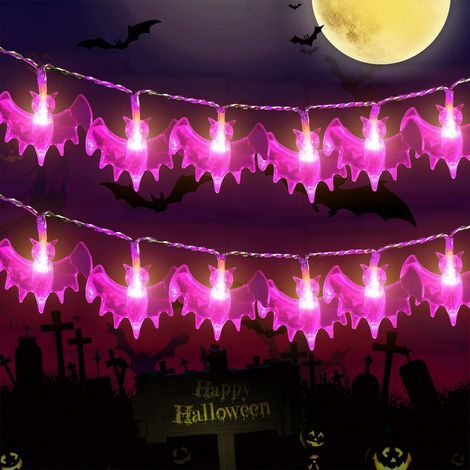 Guirlandes Lumineuses Halloween,3 mètres 20 LEDs Guirlande Lumineuse Chauve-souris,Lumières de Décoration D'halloween,Guirlande lumineuse à LED pour Halloween,Guirlandes Lumineuses Halloween (1/5)