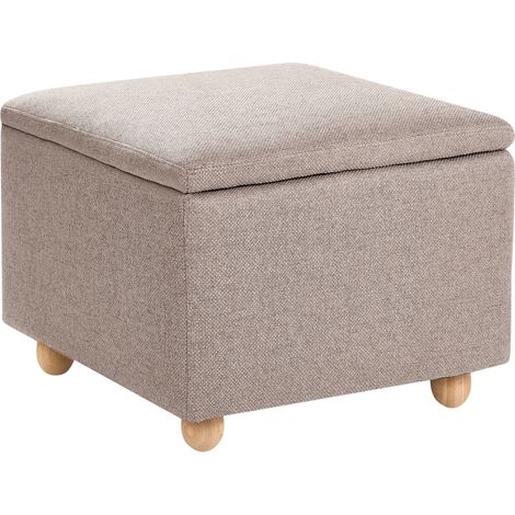 Pouf contenitore Poggiapiedi imbottito con contenitore Seduta per ingresso Beige Ferndale