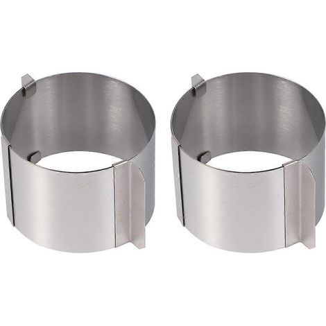emporte-pièces ronds en acier inoxydable de 6 à 10 cm pour mousse, moule à gâteau en forme de souris ajustable, outil de pâtisserie-M-Silver (1/3)