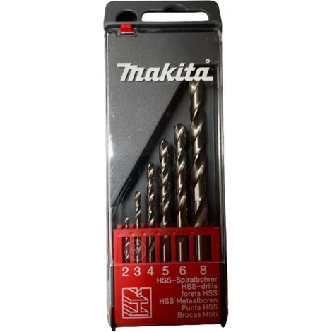 Makita HSS-Spiralbohrer-Set P-54106 Metallbohrer 6tlg. Ø 2 3 4 5 6 8 mm