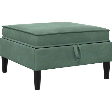Pouf avec Rangement Vert Mer Velours vidaXL (1/5)