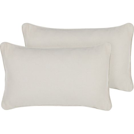 Dekokissen 2er Set HELIOTROPE 30 x 50 cm Weiß Ohne Muster