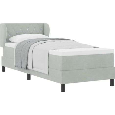 Maison Exclusive - Cama tipo Box Spring Gris claro 80 x 200 cm Te