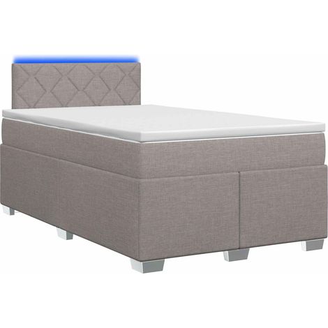Maison Exclusive - Letto con Box Spring, Materasso e LED Tortora 120 x 190 cm (1/5)