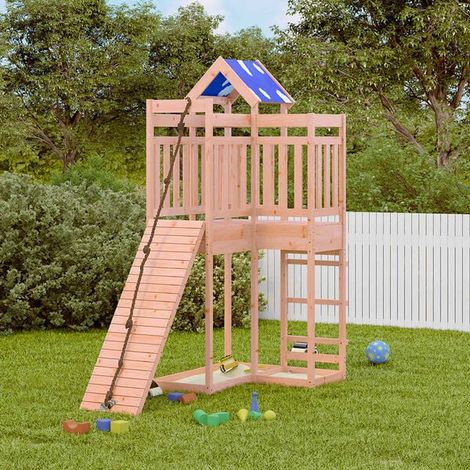 Jeu extérieur enfant : Maisonnette de jeu avec mur d'escalade bois massif de pin jeu extérieur enfant, aire de jeu jardin, balançoire enfant , pour jardin, usage domestique , enfant 3-8 ans (1/5)