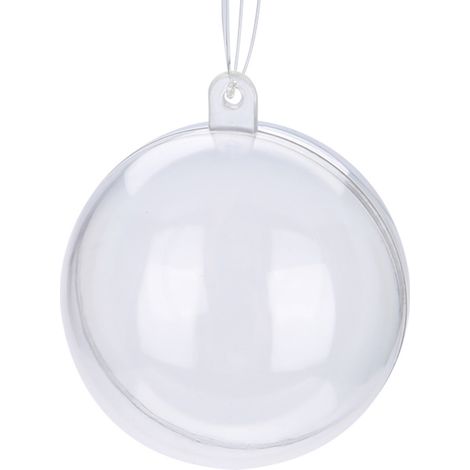 20 Sphères en Plastique Transparent Remplissables pour Décoration de Fête, Mariage et Noël (Diamètre 10 cm) (1/5)
