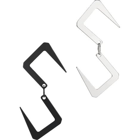 Crochets en S en acier inoxydable — Lot de 2  adaptés au camping, à la fixation d'objets, au rangement et à une utilisation en extérieur (1/4)