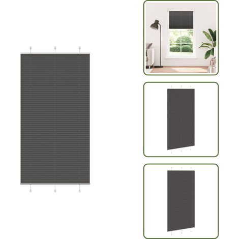 vidaXL Store plissé noir 110x200 cm largeur du tissu 109,4cm polyester (1/5)