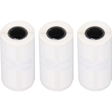 Lot de 3 rouleaux papier thermique adhésif blanc impression nette facile à décoller étiquettes récepteur 50x15mm/1.97x0.59in (450 feuilles) pour maison et petite entreprise (1/5)