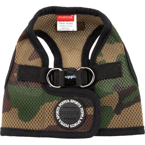 Puppia PAHA-AH305-CA-S Soft Vest Harness B - Pettorina Morbida per Cani, Camo, S (1/5)
