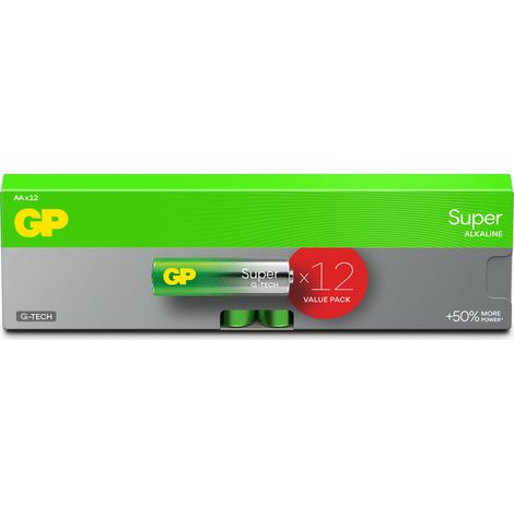 Pile alcaline GP Super AA/LR6 confezione da 12 - GP