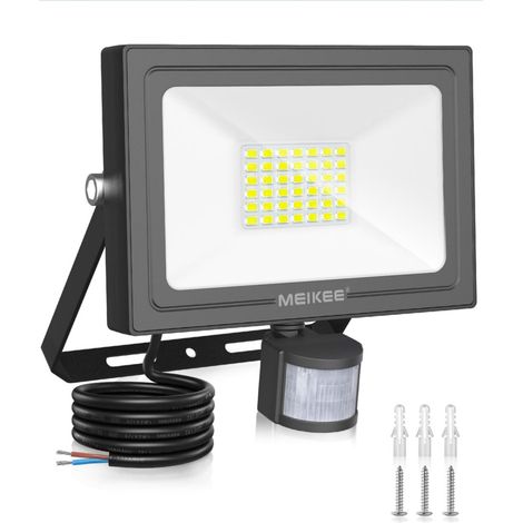 30W Projecteur Led avec Détecteur de Mouvement 30s 2820LM Blanc Froid 6500K IP66 Étanche Éclairage de Sécurité Spot LED avec Detecteur pour Exterieur, Jardin, Patio, Garage, Entrée (1/5)