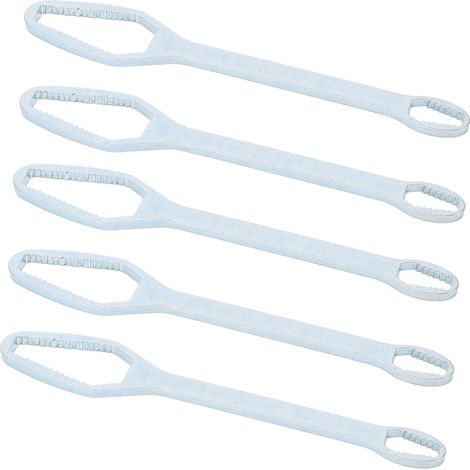Clé à molette double extrémité 5 pièces, serrage automatique, polyvalente, réglable 3-17mm, outil manuel argenté zingué (1/5)