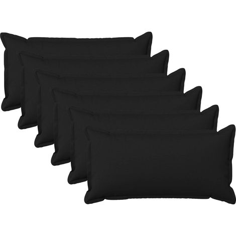 vidaXL Cushion with Pillow HOUTEN 6 pcs Black Faux Linen (1/5)